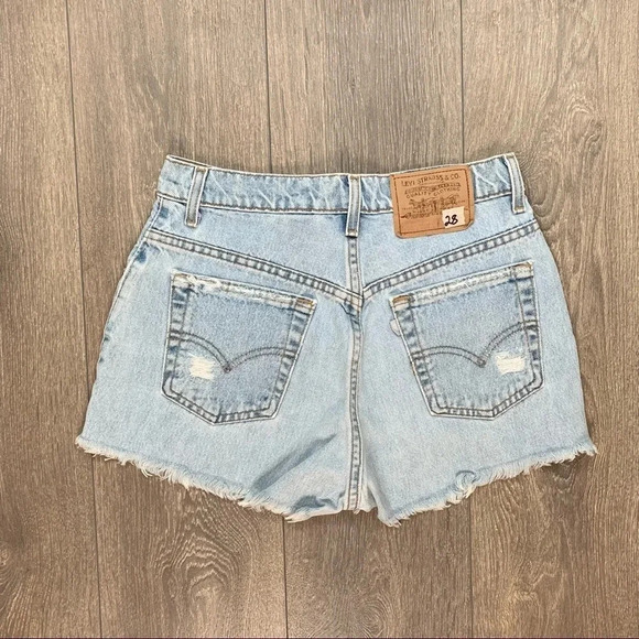 Levi's Thrasher Jorts Jean Shorts Denim Distressed Cutoffs 12th tribe light wash - Picture 6 of 15